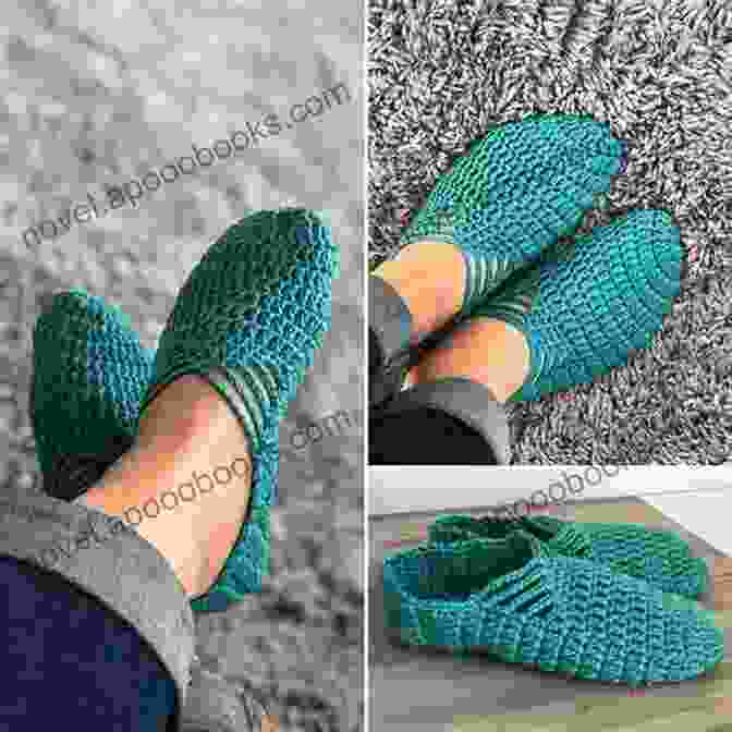 A Close Up Of Crochet Slippers In Different Colors Fun Family Slippers (Easy To Crochet 2 Hour Slippers 3)