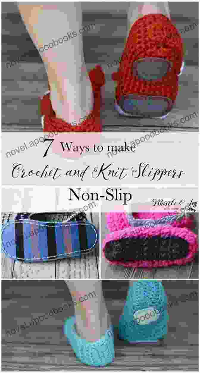 A Close Up Of The Non Slip Sole Of A Crochet Slipper Fun Family Slippers (Easy To Crochet 2 Hour Slippers 3)