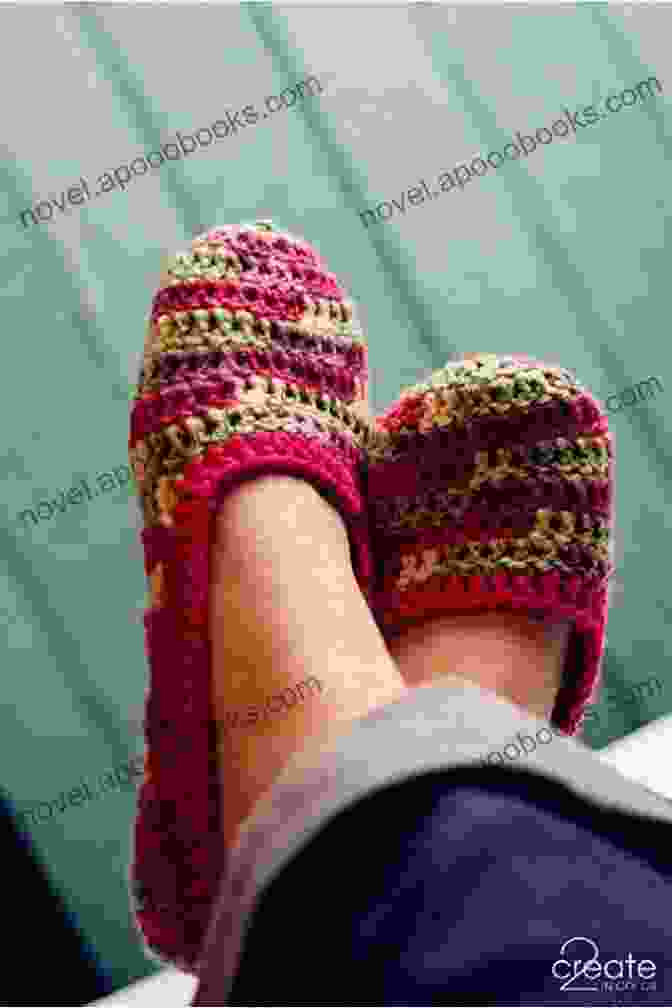 A Family Of Four Wearing Colorful Crochet Slippers Fun Family Slippers (Easy To Crochet 2 Hour Slippers 3)