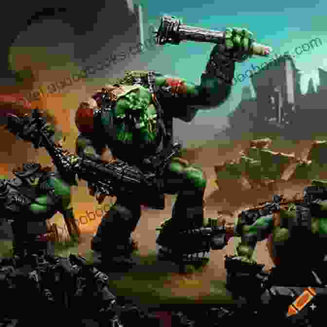 A Fierce Battle Scene Between Space Marines And Orks Trials (Black Library Celebration 2024 4)