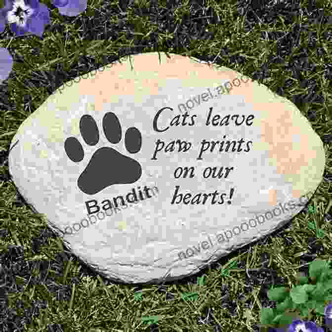 A Small Memorial Stone With The Silhouette Of A Cat Is Placed In A Field With A Paw Print In The Foreground. Ever By My Side: A Memoir In Eight Acts Pets