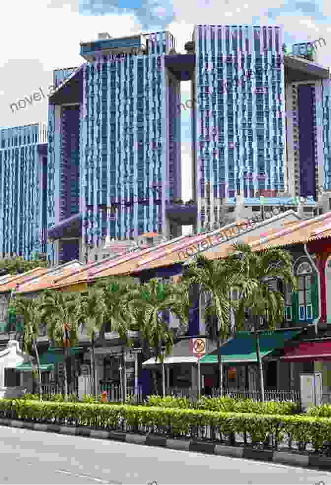 A Vibrant Street Scene In Singapore, Showcasing A Mix Of Traditional And Modern Architecture Painted In Bright Colors. Hues Of Singapore Noah William Smith