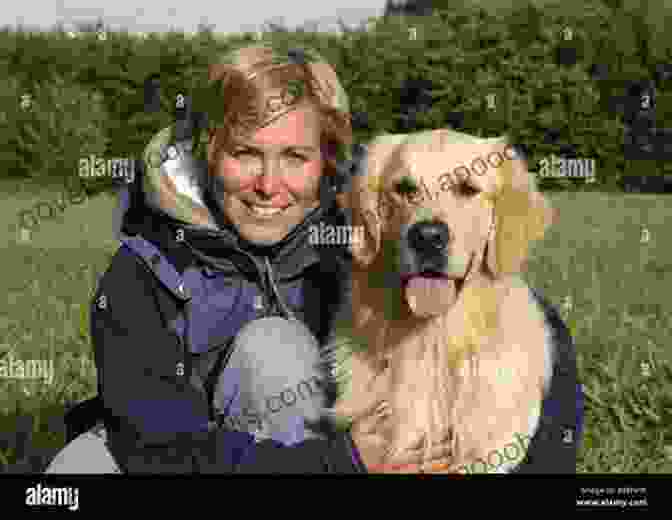 A Young Woman Lovingly Embraces Her Golden Retriever. Ever By My Side: A Memoir In Eight Acts Pets