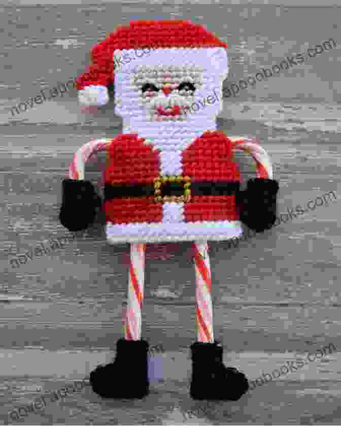 Enthralling Image Of A Candy Cane Santa Crafted In Plastic Canvas Candy Cane Santas In Plastic Canvas