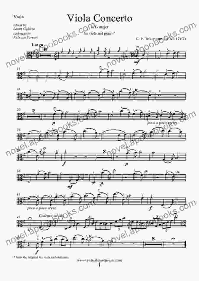 Image Of Telemann's Viola Concerto In Tuba Version Sheet Music Telemann Viola Concerto In G Tuba Version