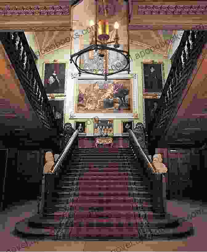 Interior Of Thornhill Manor's Grand Hall With A Sweeping Marble Staircase, Ornate Chandeliers, And A Portrait Of A Woman In A Flowing White Gown The Last Lady Of Thornhill Manor: A Historical Regency Romance Novel