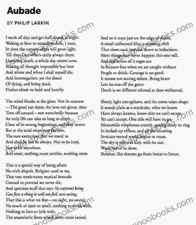 Philip Larkin's Poem 'Aubade' Confronts The Inevitability Of Death. The Less Deceived Philip Larkin