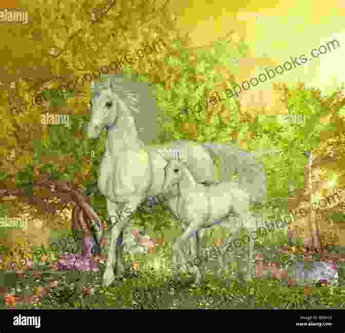 The Unicorn Leads Anya Through A Mystical Forest, Its Lush Greenery And Sparkling Waterfalls Creating A Breathtaking Backdrop. Mary And Connie: Magical Party Little Girl And New Friend Unicorn